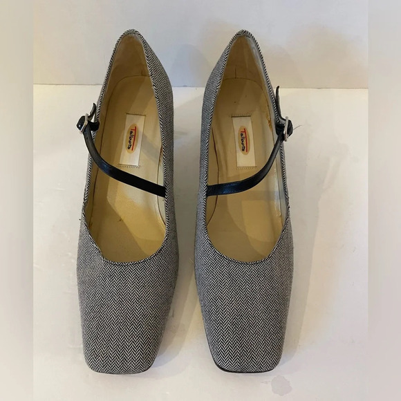 Talbots Leather Herringbone Pattern Heels Size 8 M - Picture 1 of 7